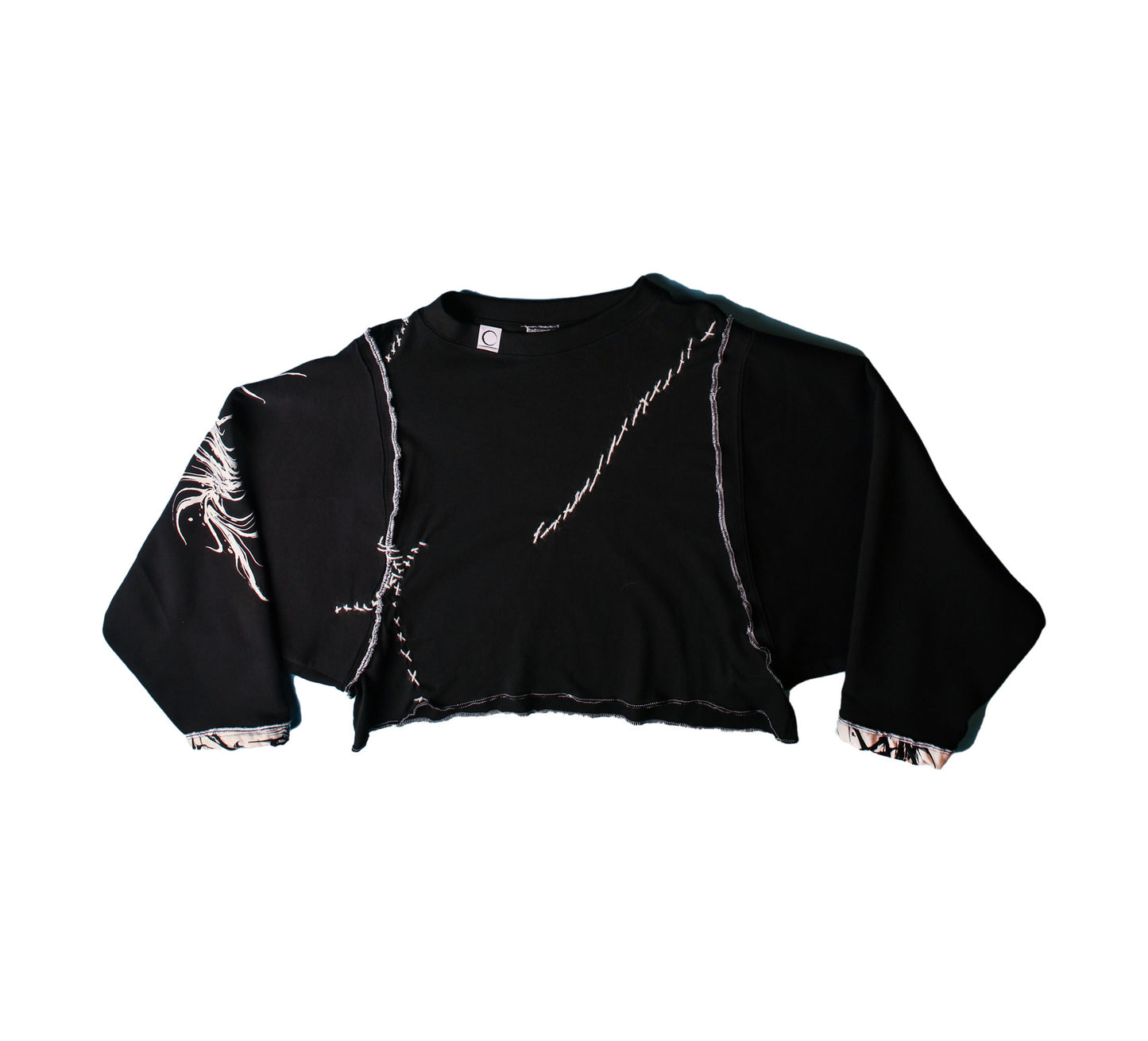 Heart stitches cropped jumper