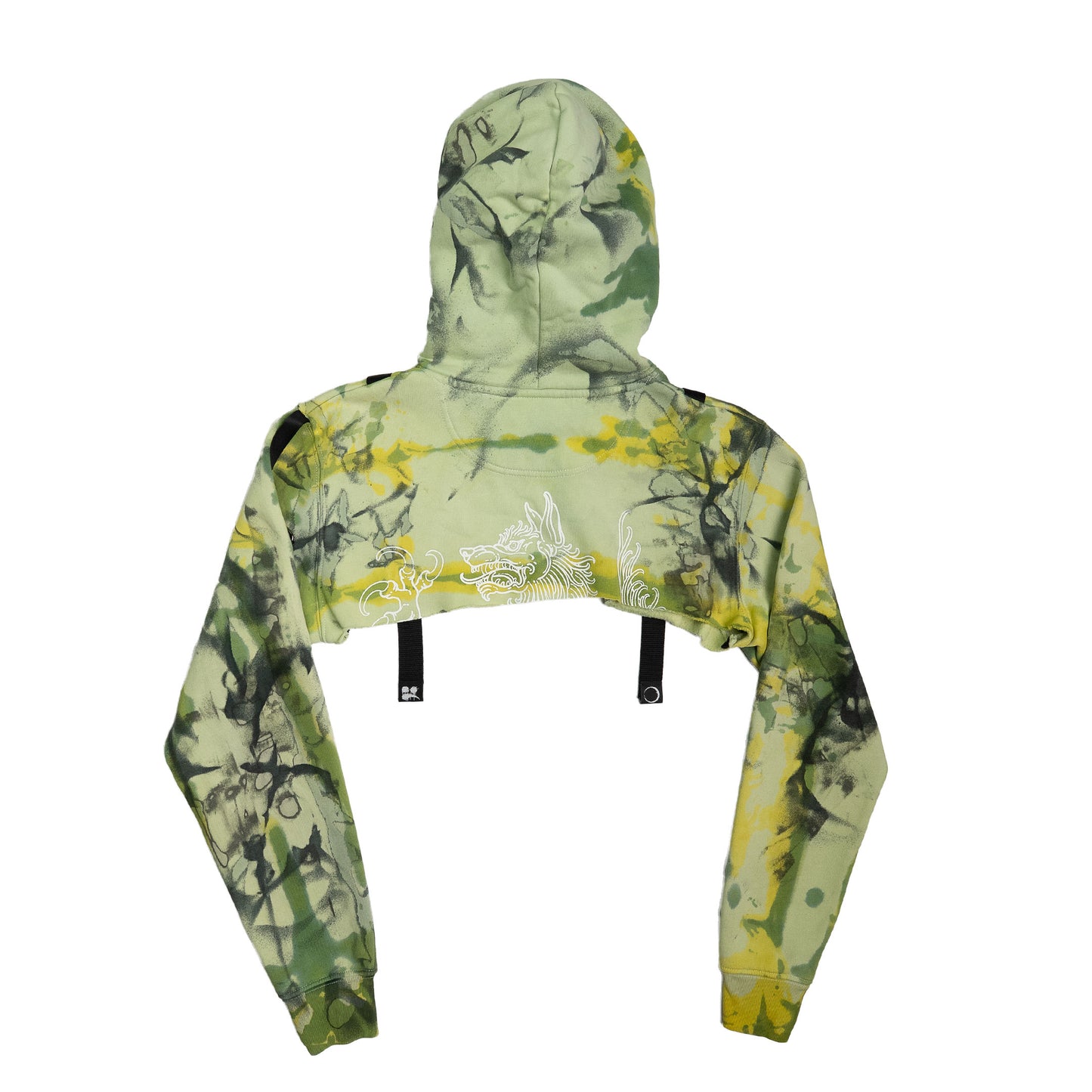 Jungle Glitch Cropped Hoodie