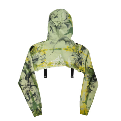 Jungle Glitch Cropped Hoodie