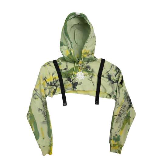 Jungle Glitch Cropped Hoodie