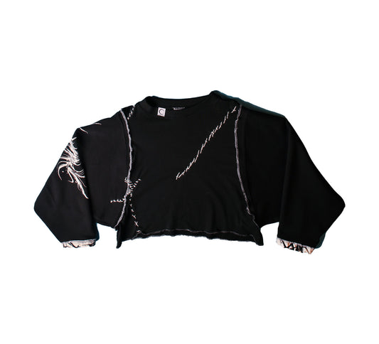 Heart stitches cropped jumper