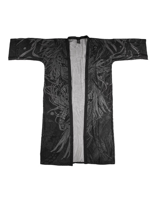 KUSEN BLACK EXTRA LONG KIMONO