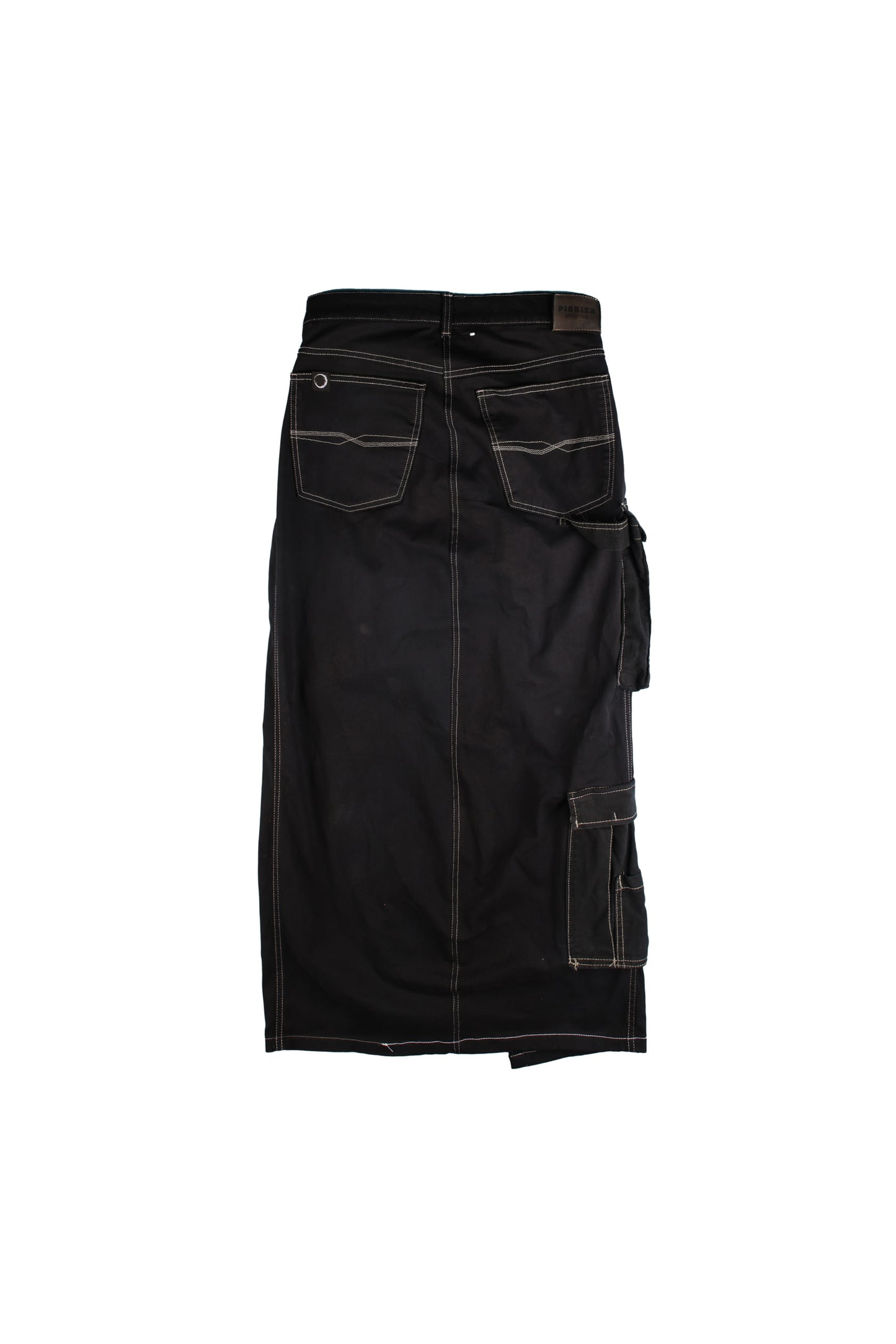 Upcycled Asymmetric Cargo Maxi Skirt