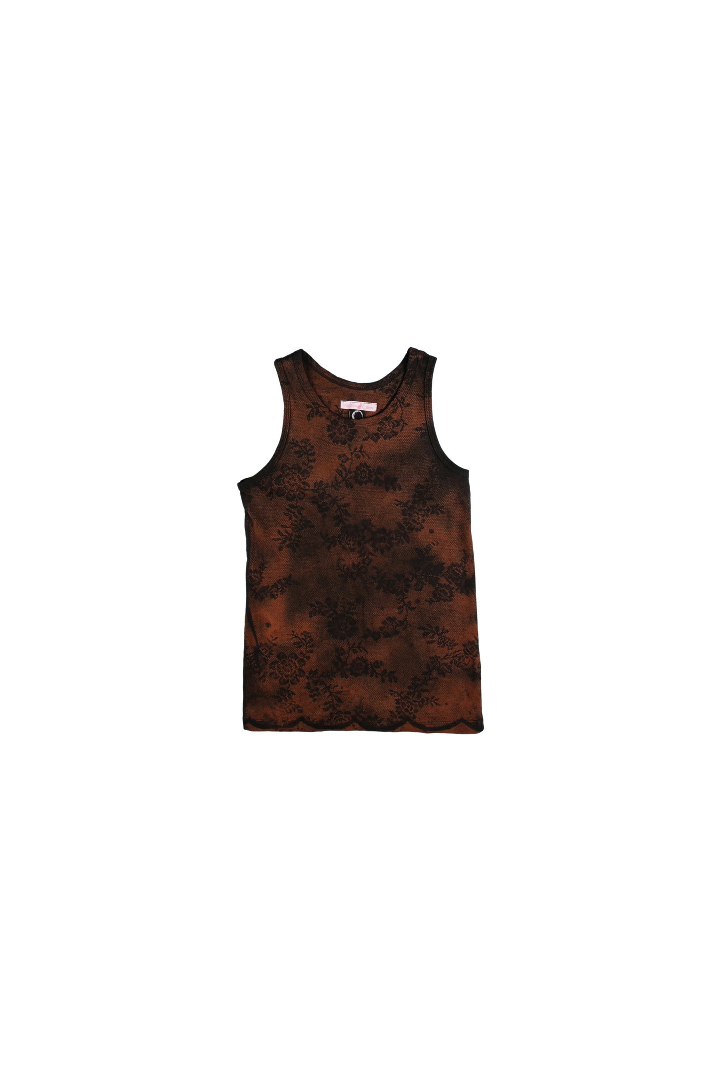 Lace-Bleached Cotton Tank Top