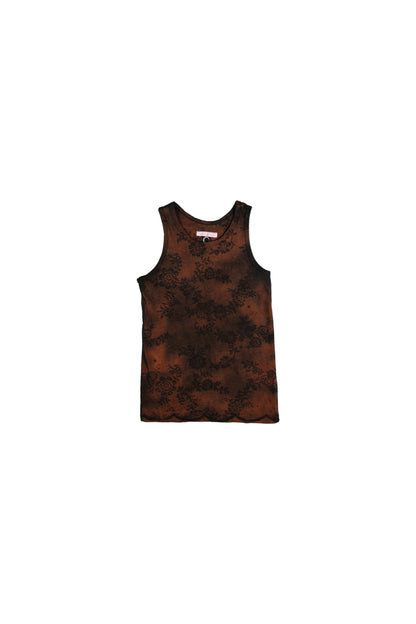 Lace-Bleached Cotton Tank Top