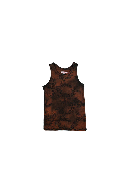 Lace-Bleached Cotton Tank Top