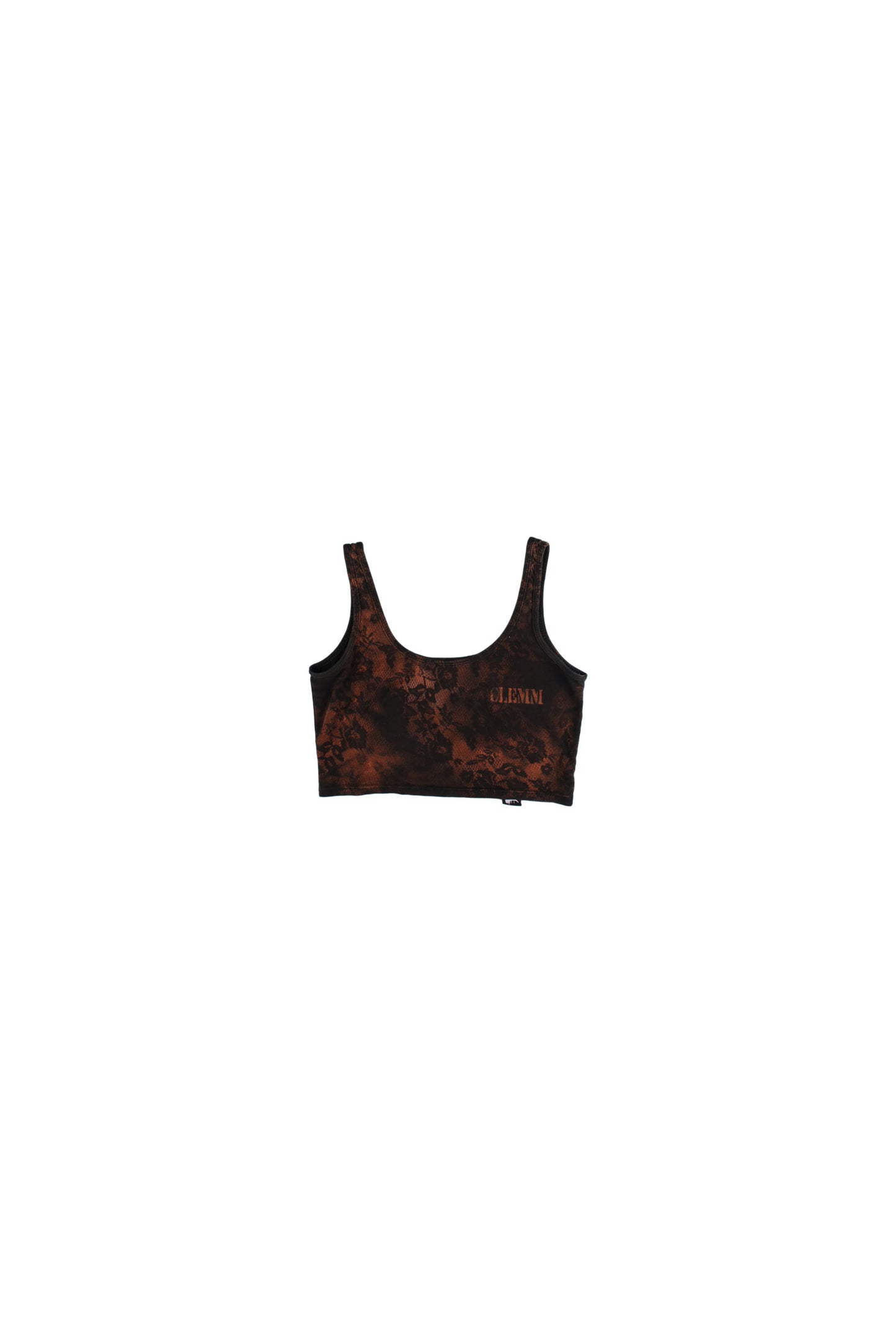 Clemm Lace-Bleached Cropped Tank Top