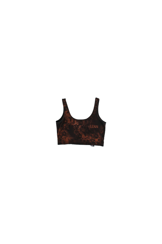 Clemm Lace-Bleached Cropped Tank Top