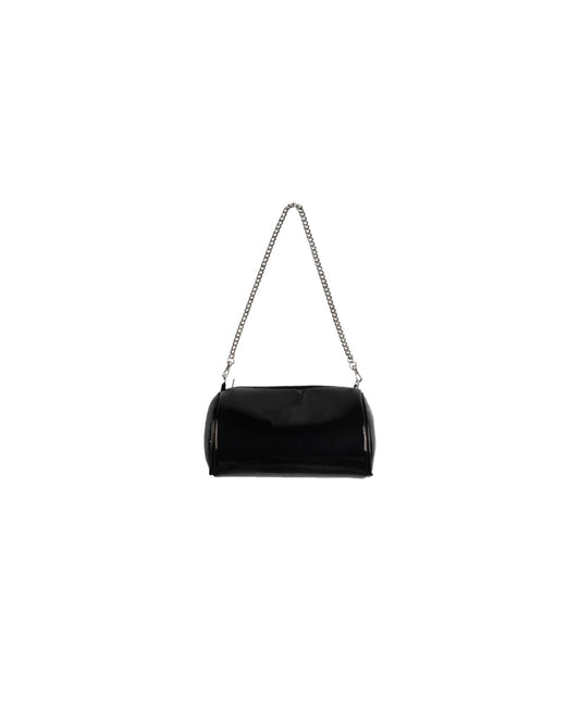Shiny Black Mini Duffel Bag