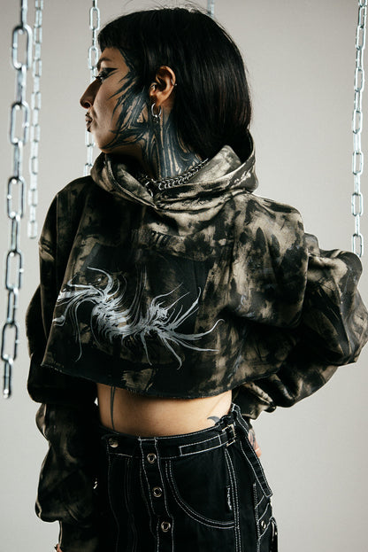 CROPPED REWORKED KINTSUGI HOODIE