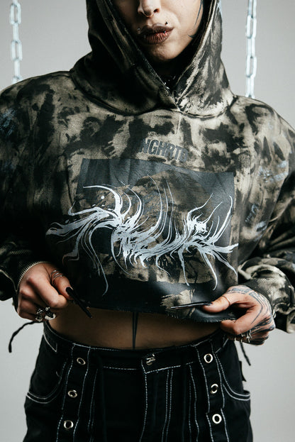 CROPPED REWORKED KINTSUGI HOODIE