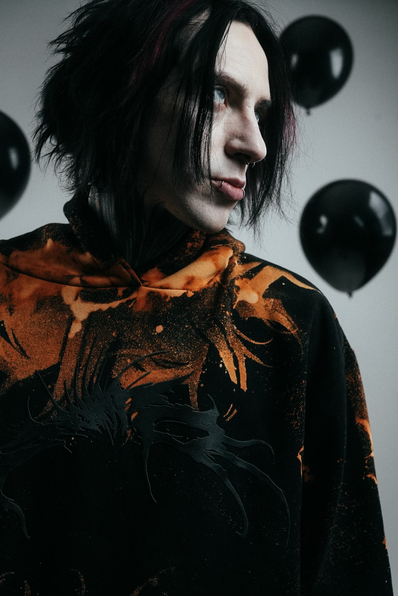 Bleached ambigram logo hoodie by Kirsten Tattoo
