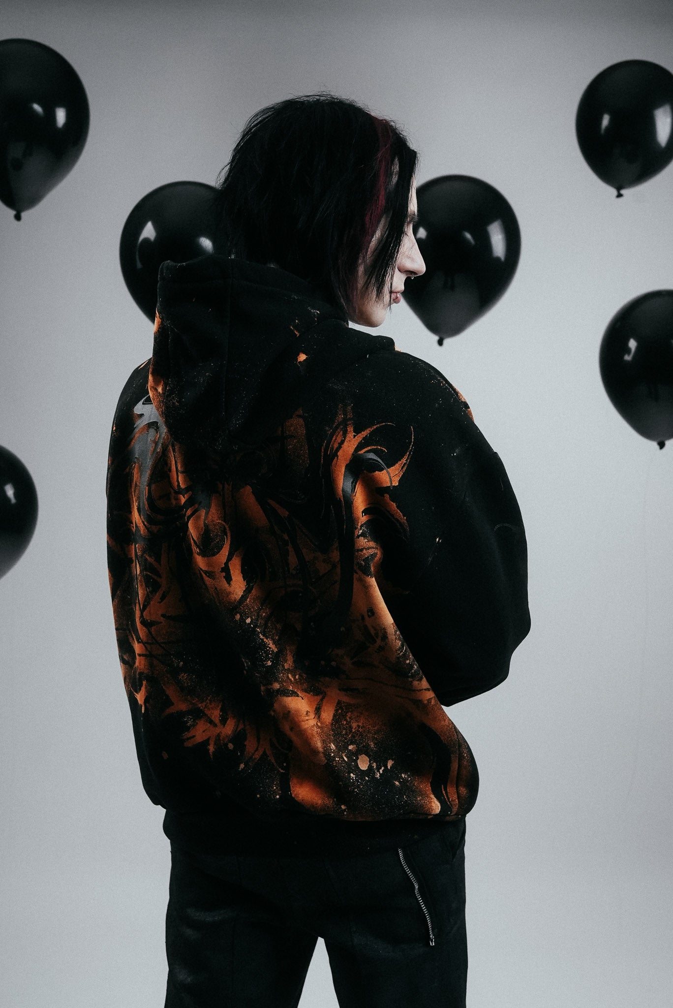 Bleached ambigram logo hoodie by Kirsten Tattoo