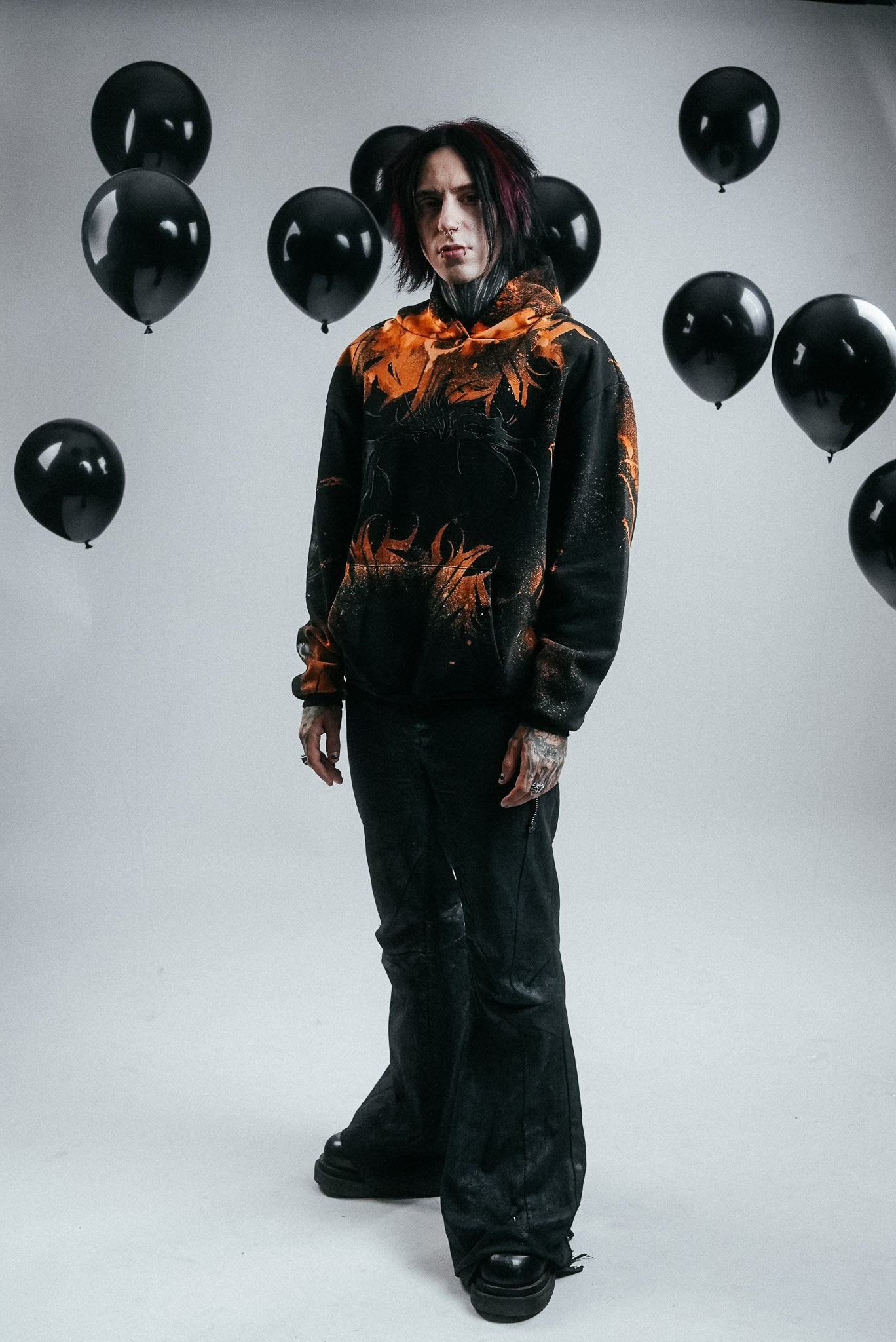 Bleached ambigram logo hoodie by Kirsten Tattoo