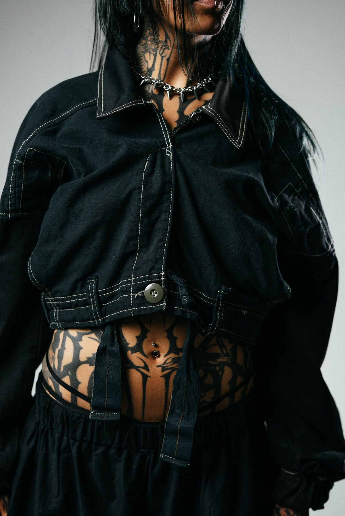 Upcycled Trouser Cropped Jacket