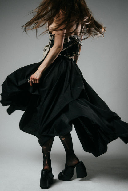 Asymmetrical Upcycled Mattress Cover Skirt