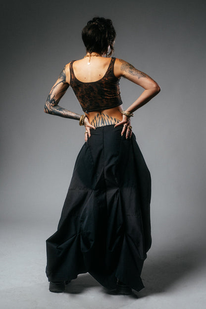 Upcycled Architectural Desert Maxi Skirt