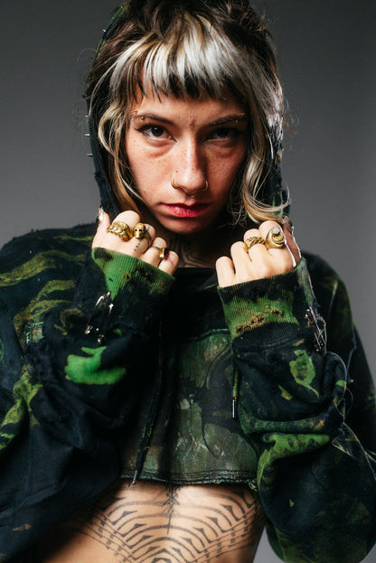 SWAMP CORE CROPPED HOODIE