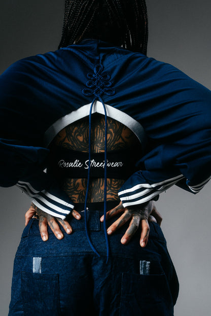 Upcycled Tracksuit Super-Cropped Jacket