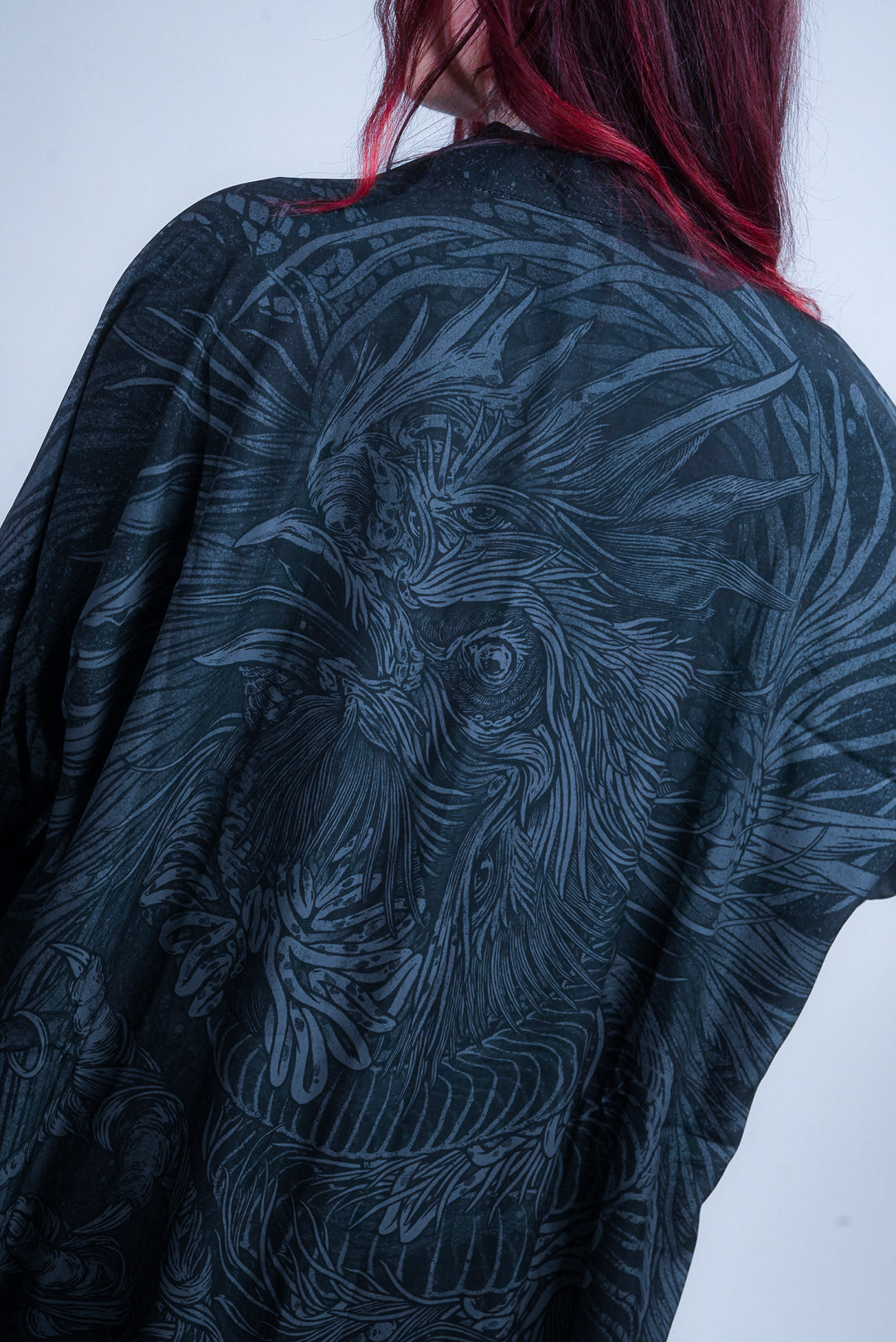KUSEN BLACK EXTRA LONG KIMONO