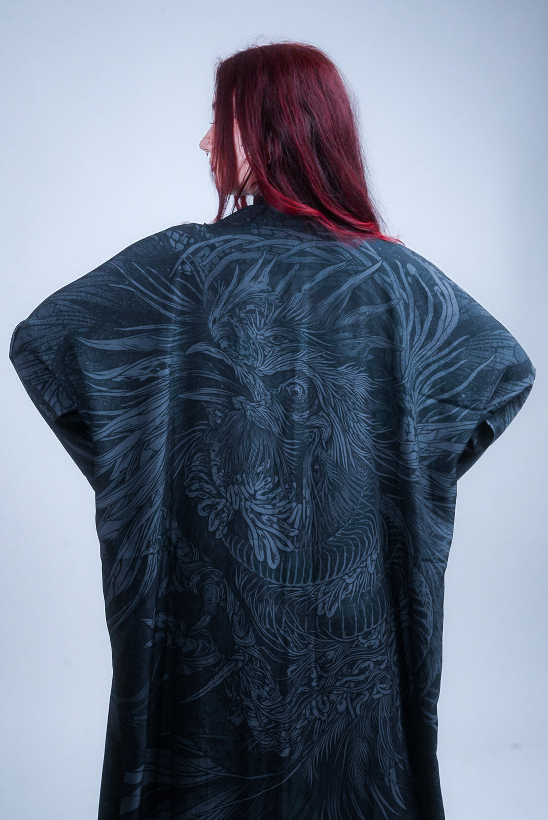 KUSEN BLACK EXTRA LONG KIMONO