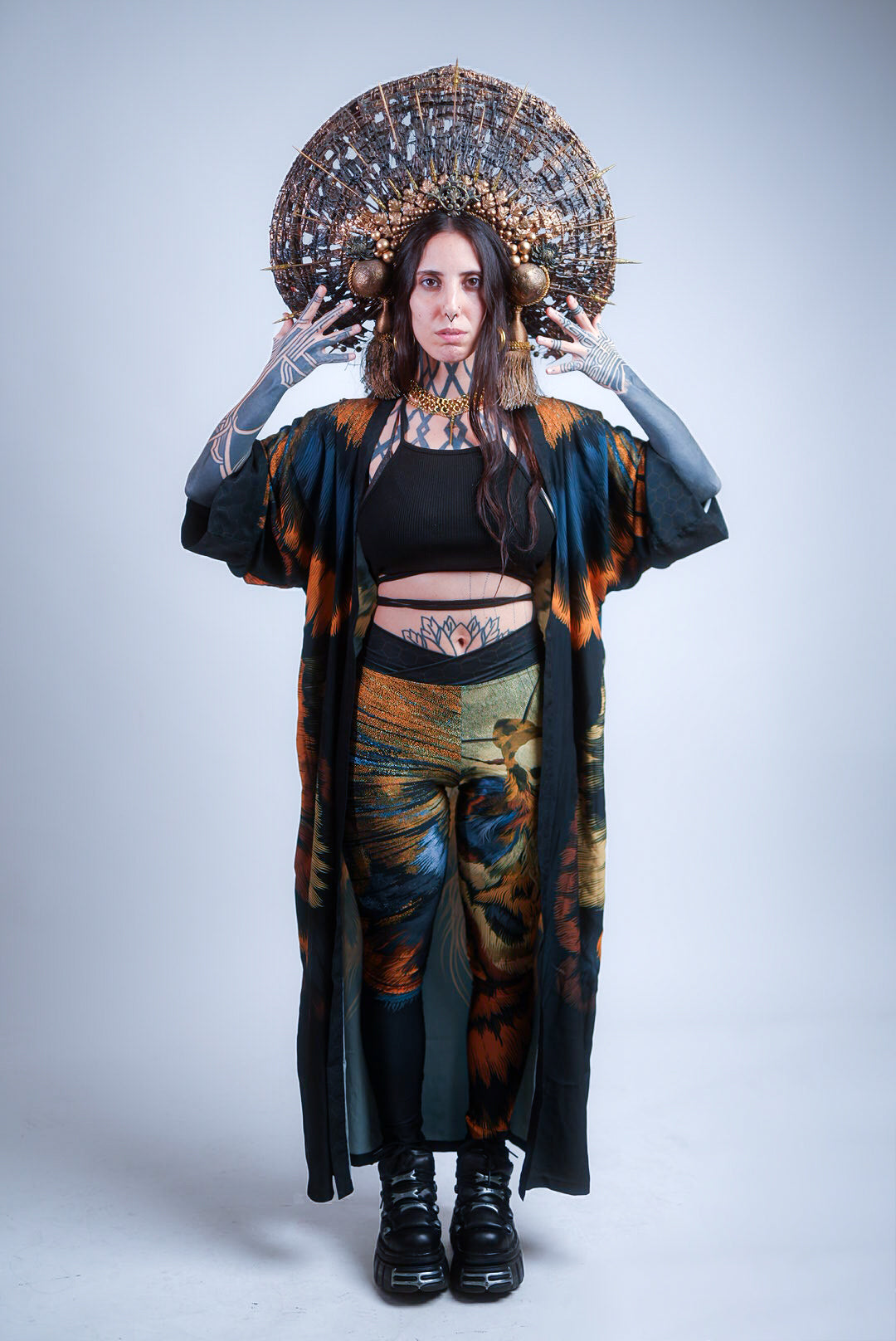 SHINOGA DARK EXTRA LONG KIMONO
