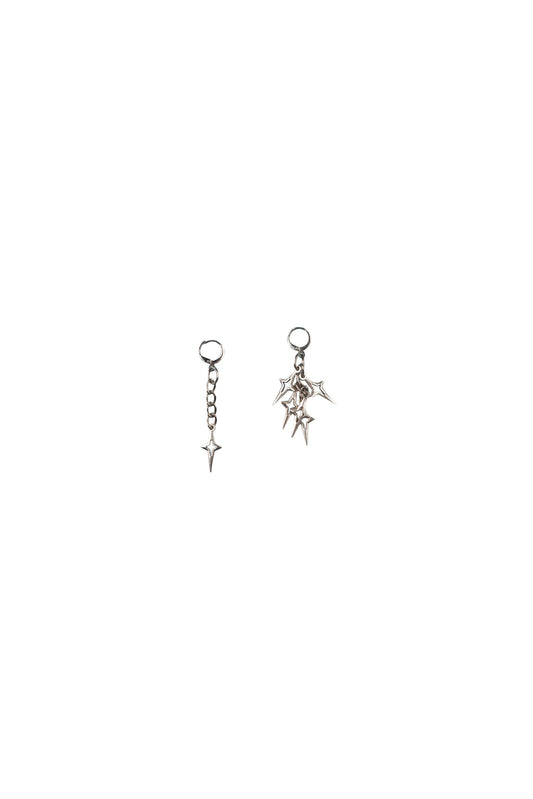 Mismatched Star Charm Hoop Earrings